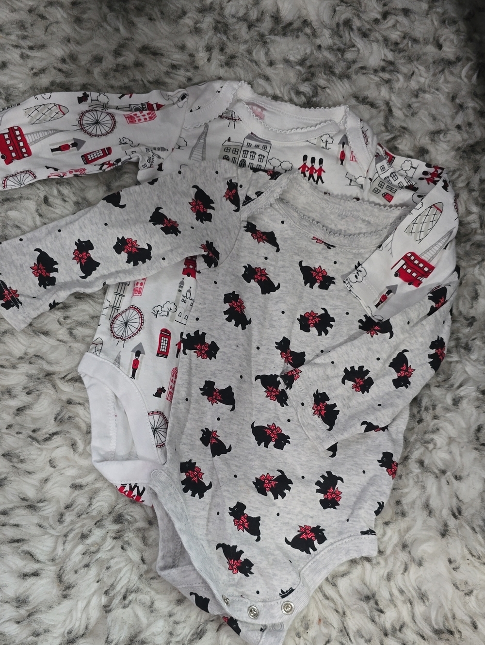 Unbranded Grey & White London-Themed Baby One-Piece Bodysuits - Pack of 2